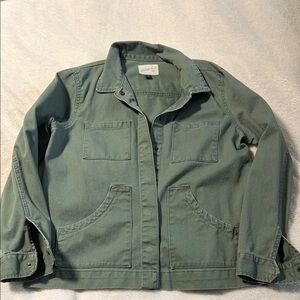 Universal Thread green oversized snap up cotton denim jacket sz M